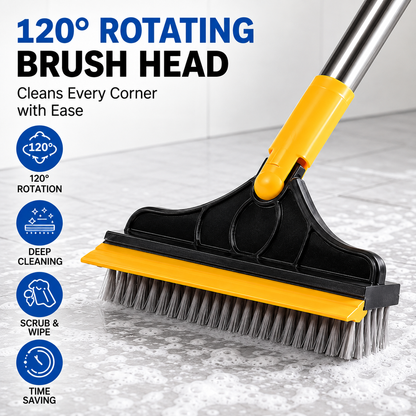 360° Rotating Bathroom Cleaning Brush with Floor Wiper