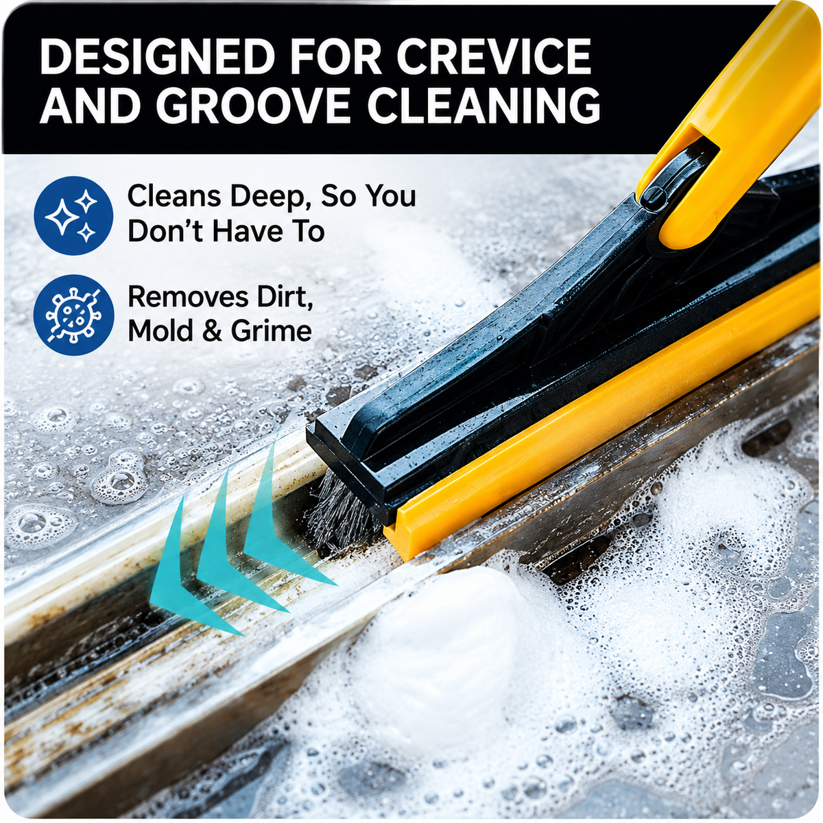 360° Rotating Bathroom Cleaning Brush with Floor Wiper
